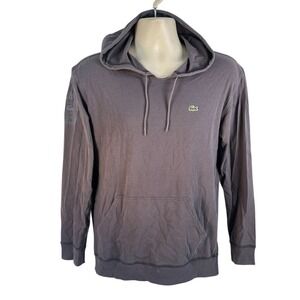 Lacoste Men's Hooded T-Shirt Grey Long Sleeve Lightweight Hoodie 4/M